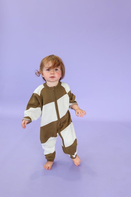 Grown Organic Essential Zip Starsuit Coffee