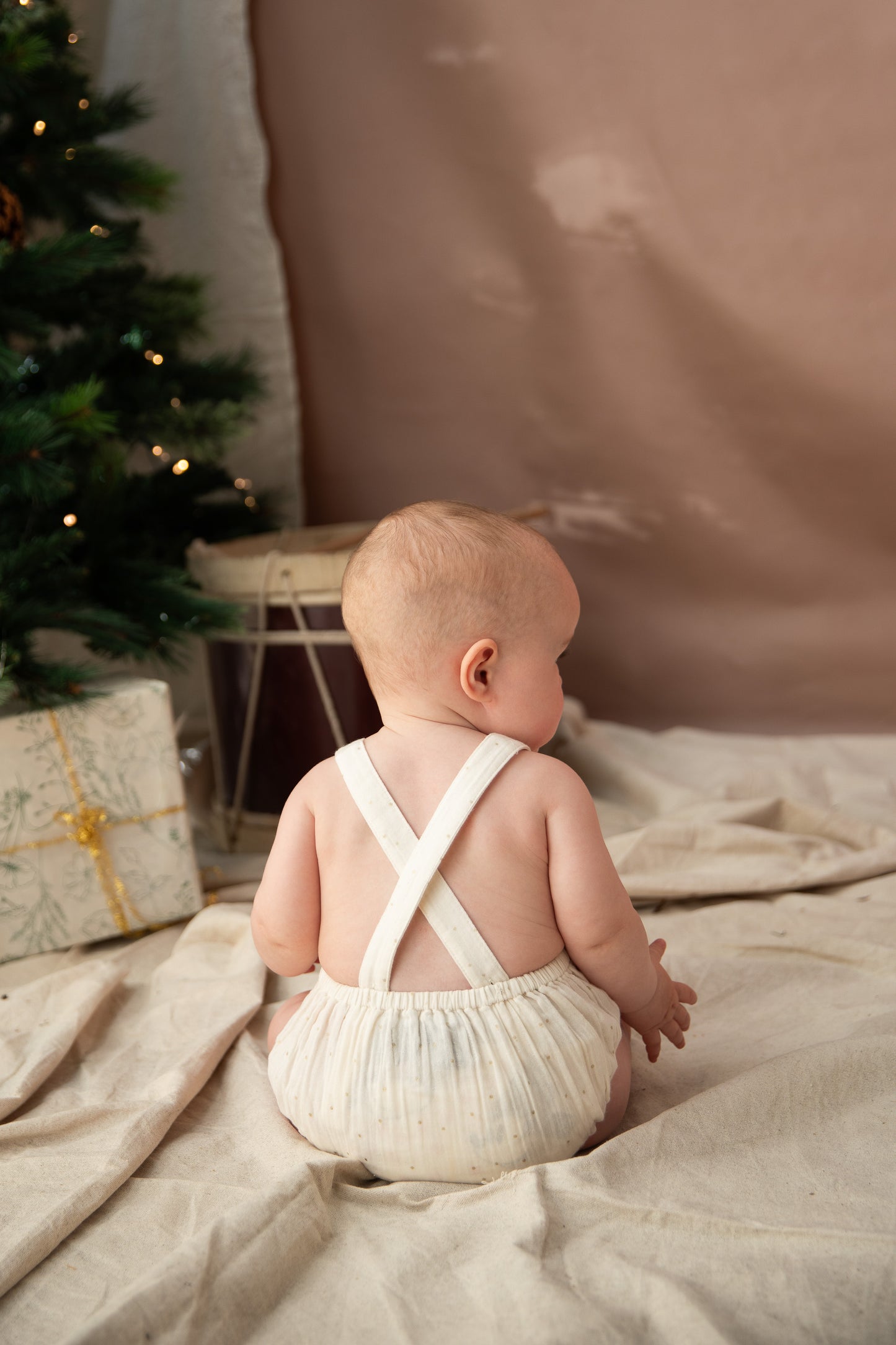 Bella and Lace Pa Rum Pum Pum Romper White Christmas