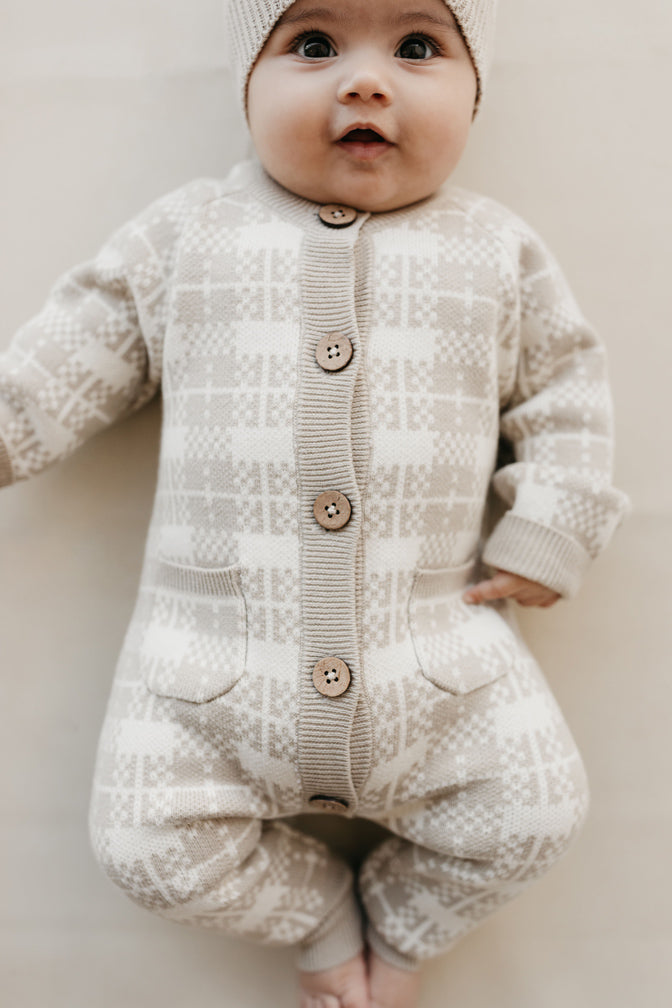 Jamie Kay Marlo Knitted Onepiece Marlo Check Jacquard