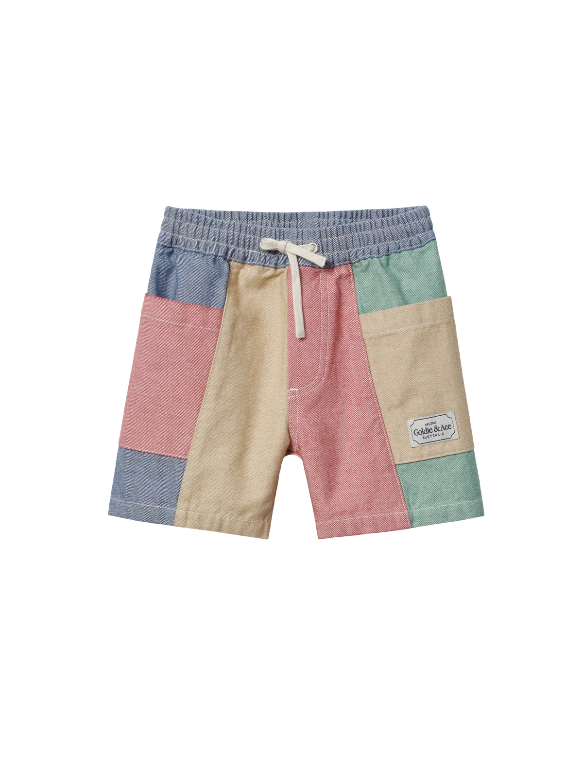 Goldie + Ace Patchwork Noah Pocket Shorts Multi