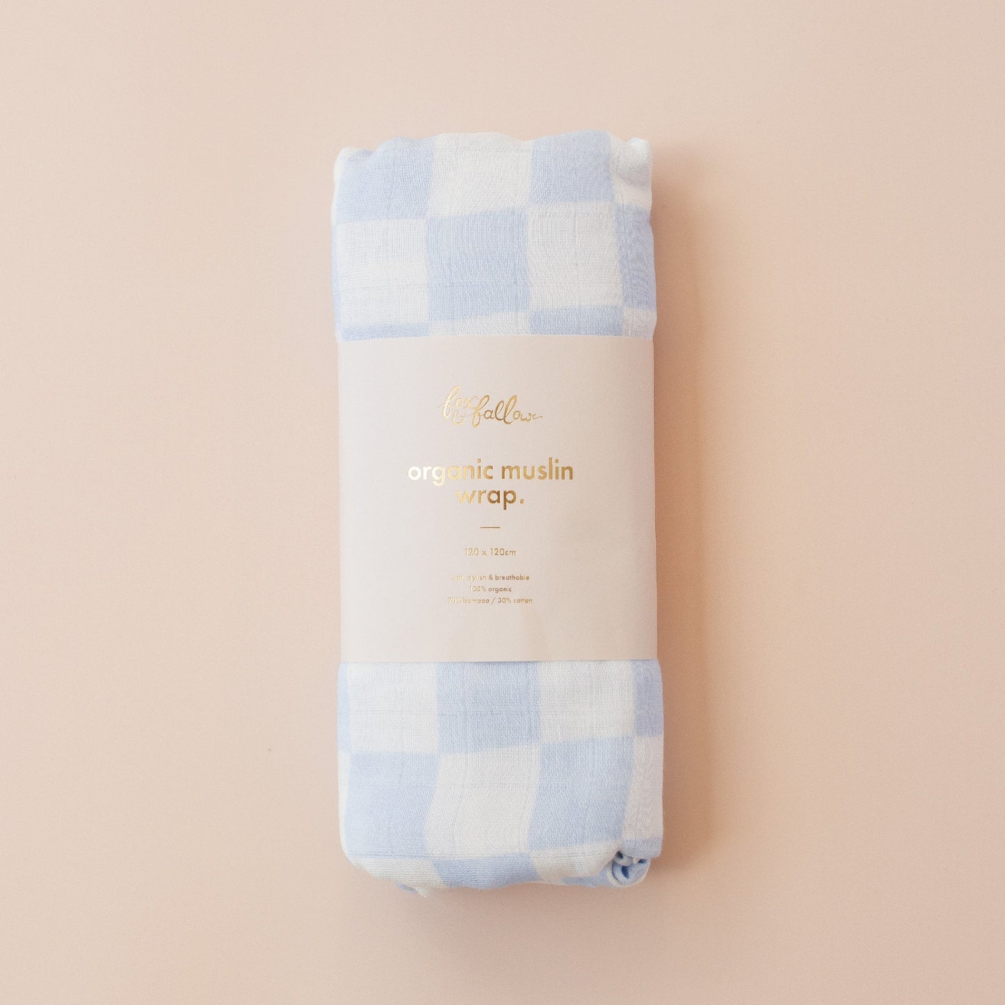 Fox & Fallow Organic Muslin Wrap Swaddle Powder Check