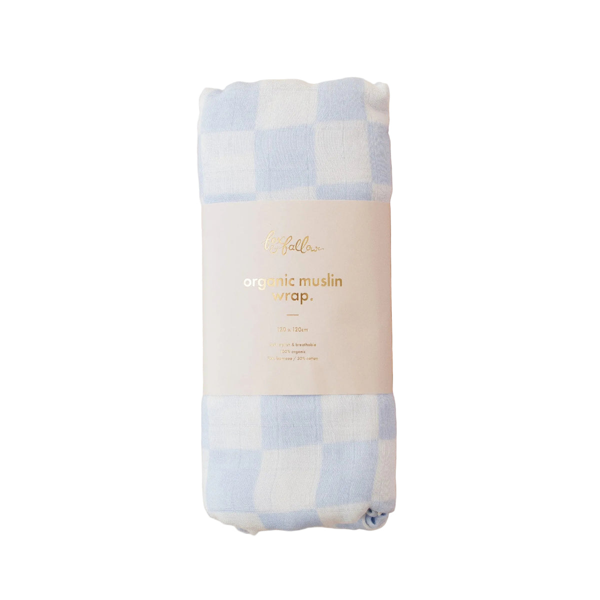 Fox & Fallow Organic Muslin Wrap Swaddle Powder Check