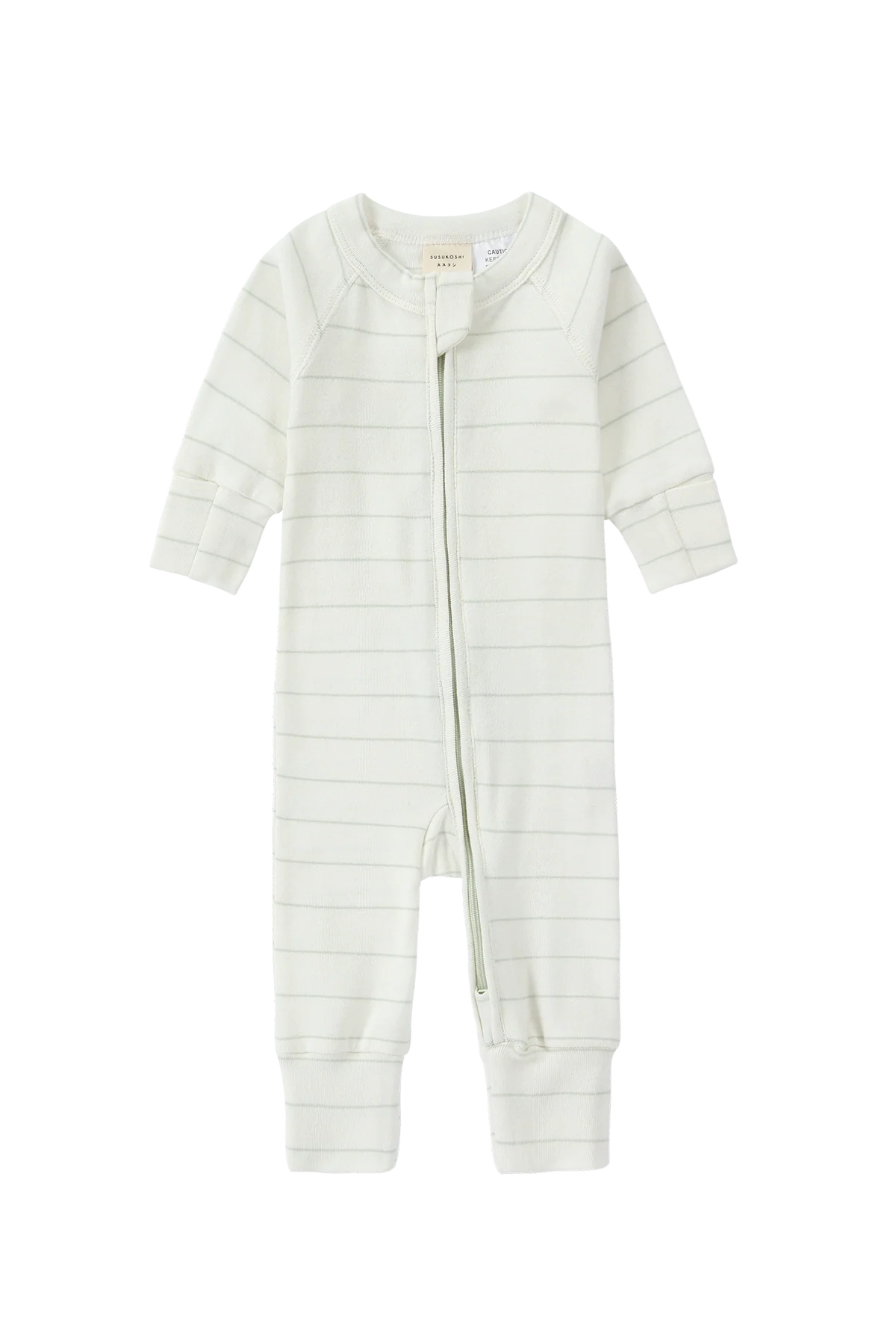 Susukoshi Long Sleeve Zip Growsuit White Sky