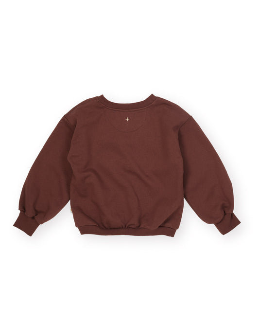 Goldie + Ace Comfy Embroidered Sweater Chestnut