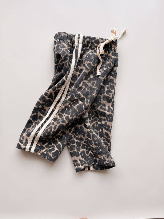 Freckles The Label Little Cub Denim Track Pants | Leopard Racer