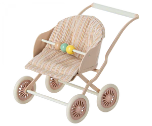 Maileg Stroller Baby Mice Rose