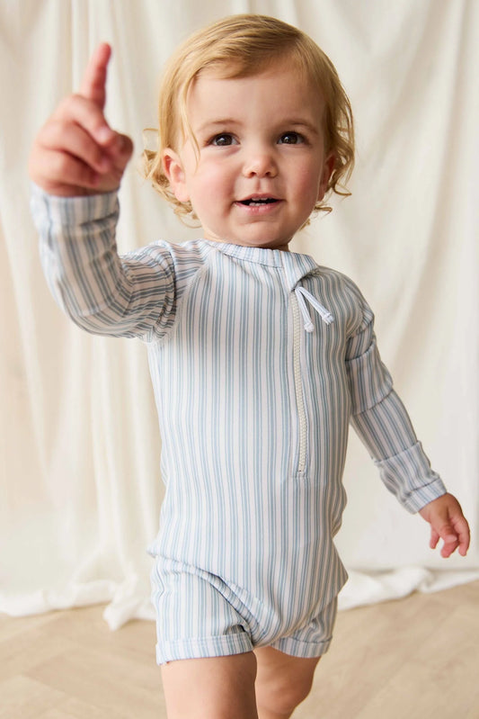 Jamie Kay Florian Zip Swimsuit Variegated Stripe Cenote