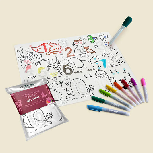 Hey Doodle Wild Digits Classic Colouring & Doodle Mat