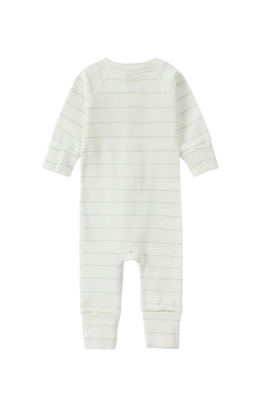 Susukoshi Long Sleeve Zip Growsuit White Sky