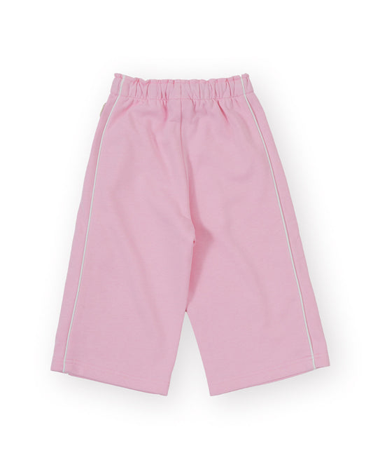 Goldie + Ace Wide Leg Piped Sweatpants Pink