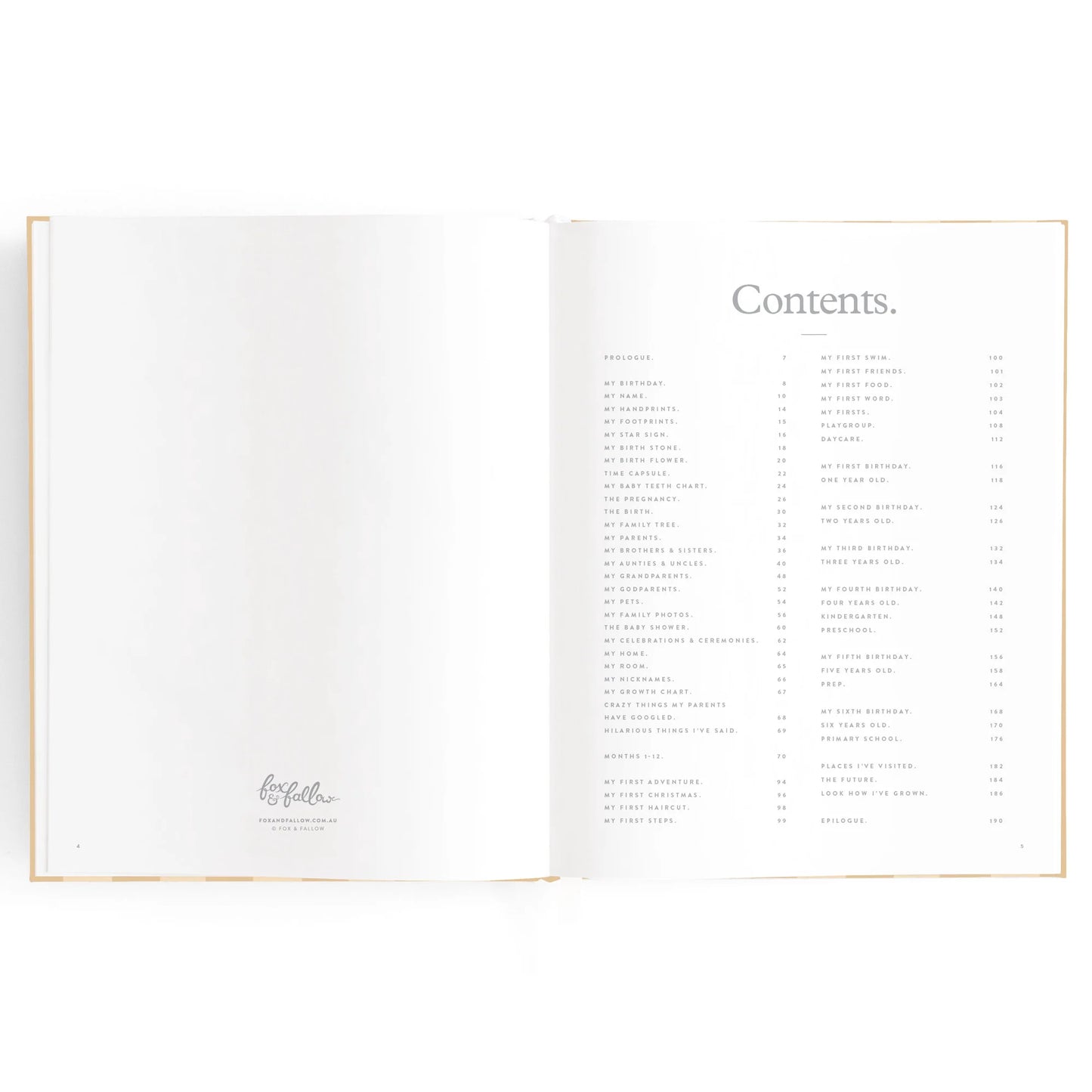 Fox + Fallow Baby Book Coffee Stripe