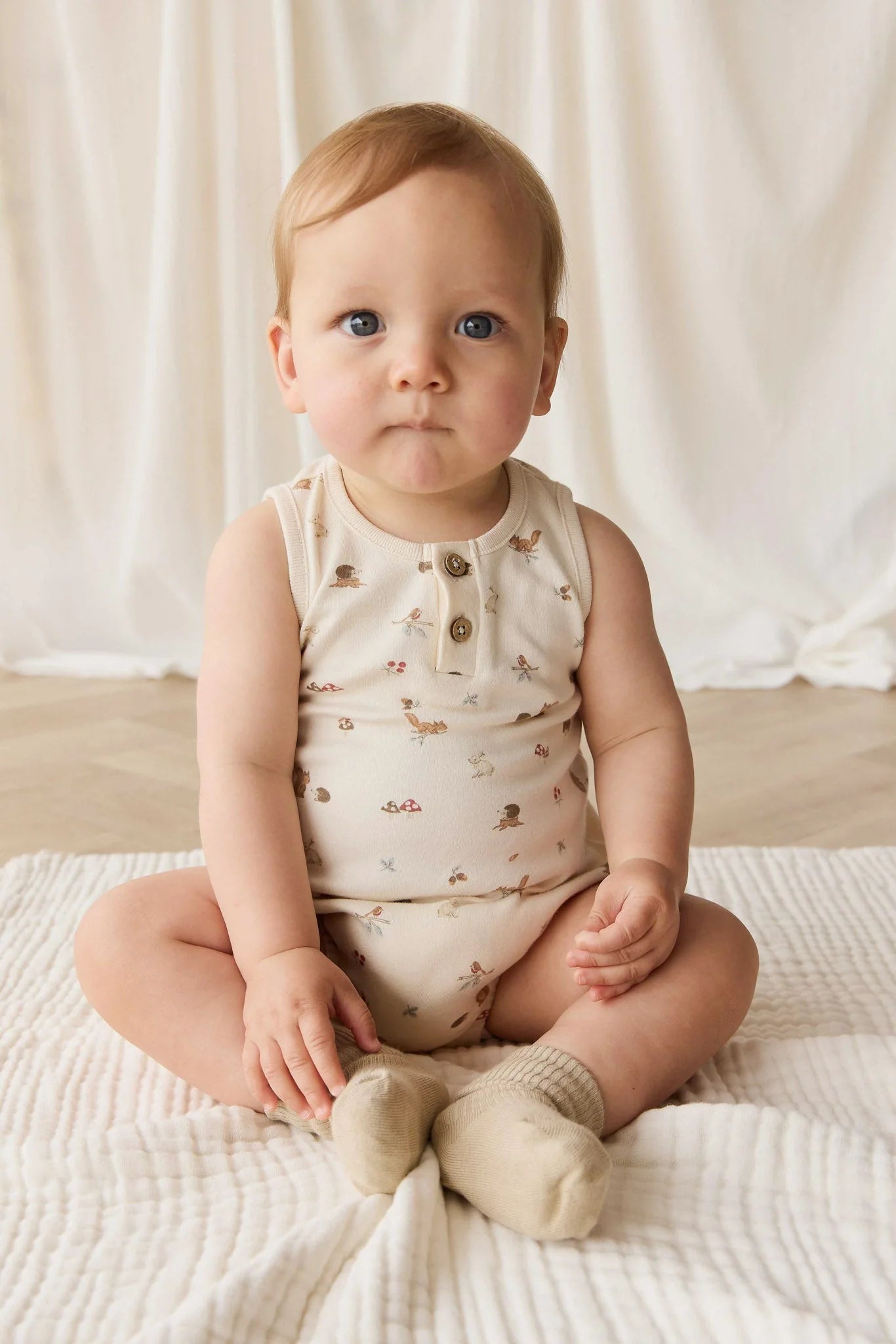 Jamie Kay Organic Cotton Archie Playsuit Forest Gathering