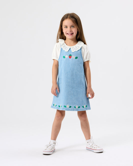Goldie + Ace Wild Strawberry Pinafore Dress