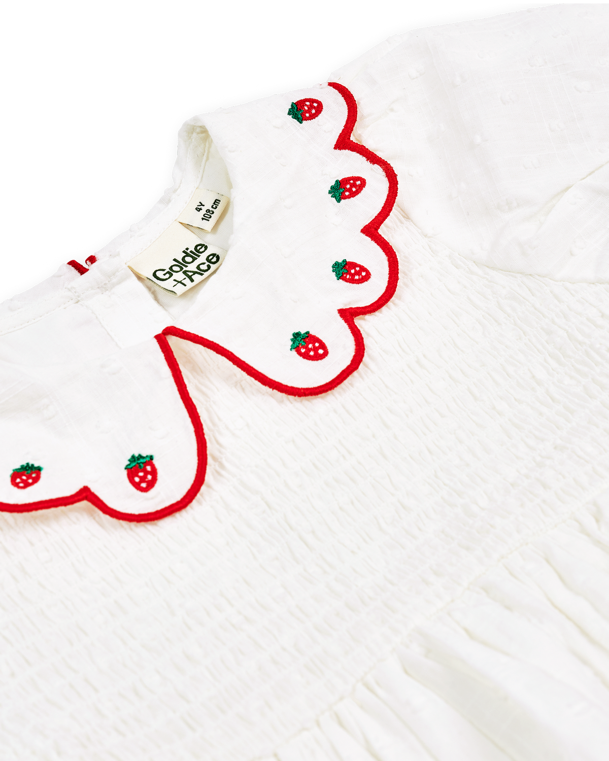 Goldie + Ace Scallop Collar Strawberry Cropped Blouse
