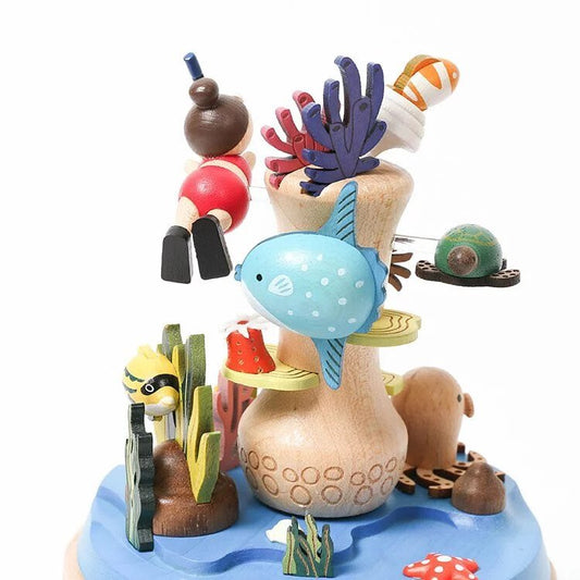 Wonderful Life Coral Reef Snorkeling Double Go Around Music Box