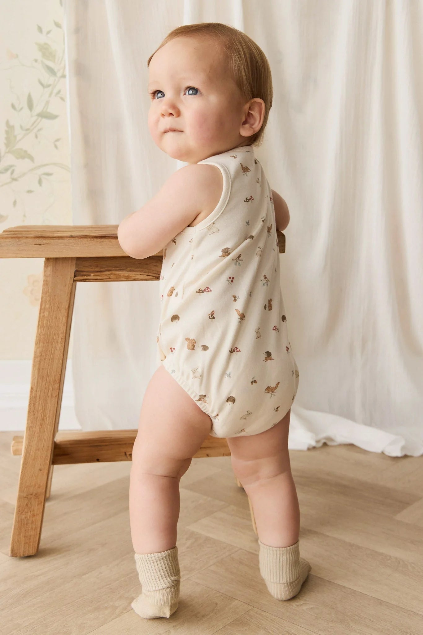 Jamie Kay Organic Cotton Archie Playsuit Forest Gathering