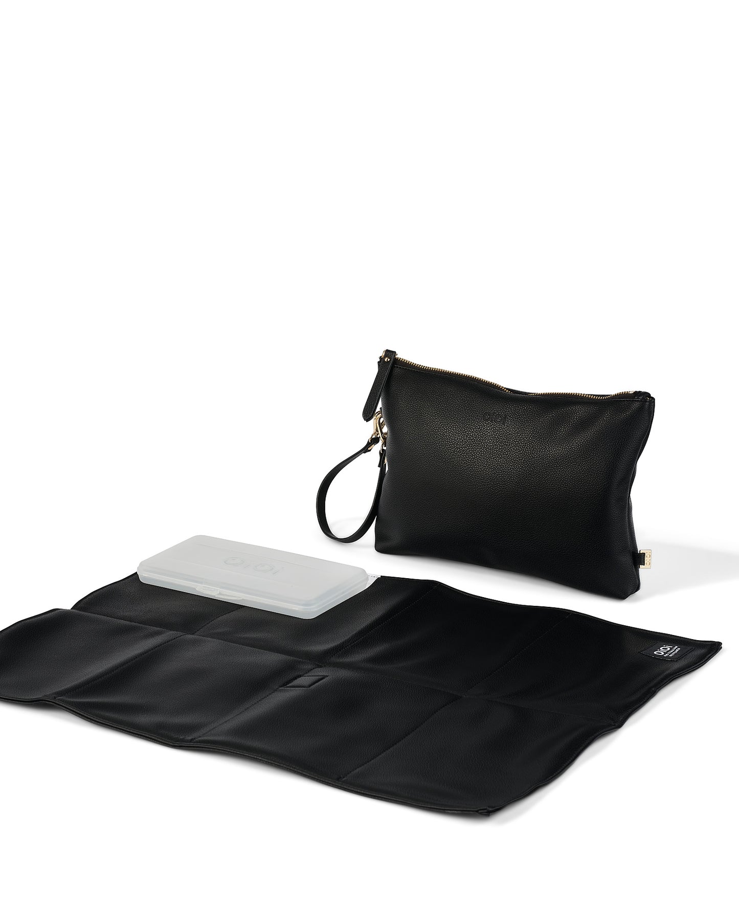 OiOi Nappy Changing Pouch Black Vegan Leather
