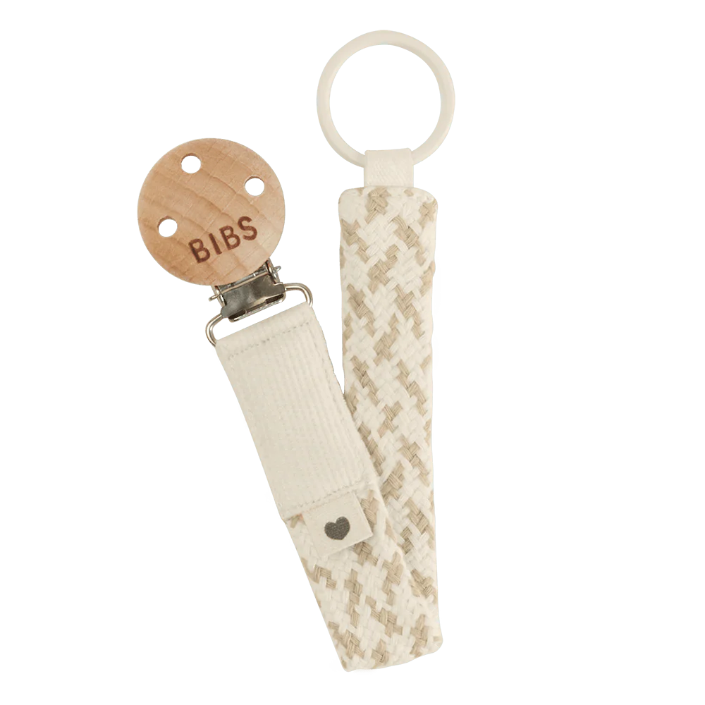 BIBS Pacifier Clip Ivory/Vanilla