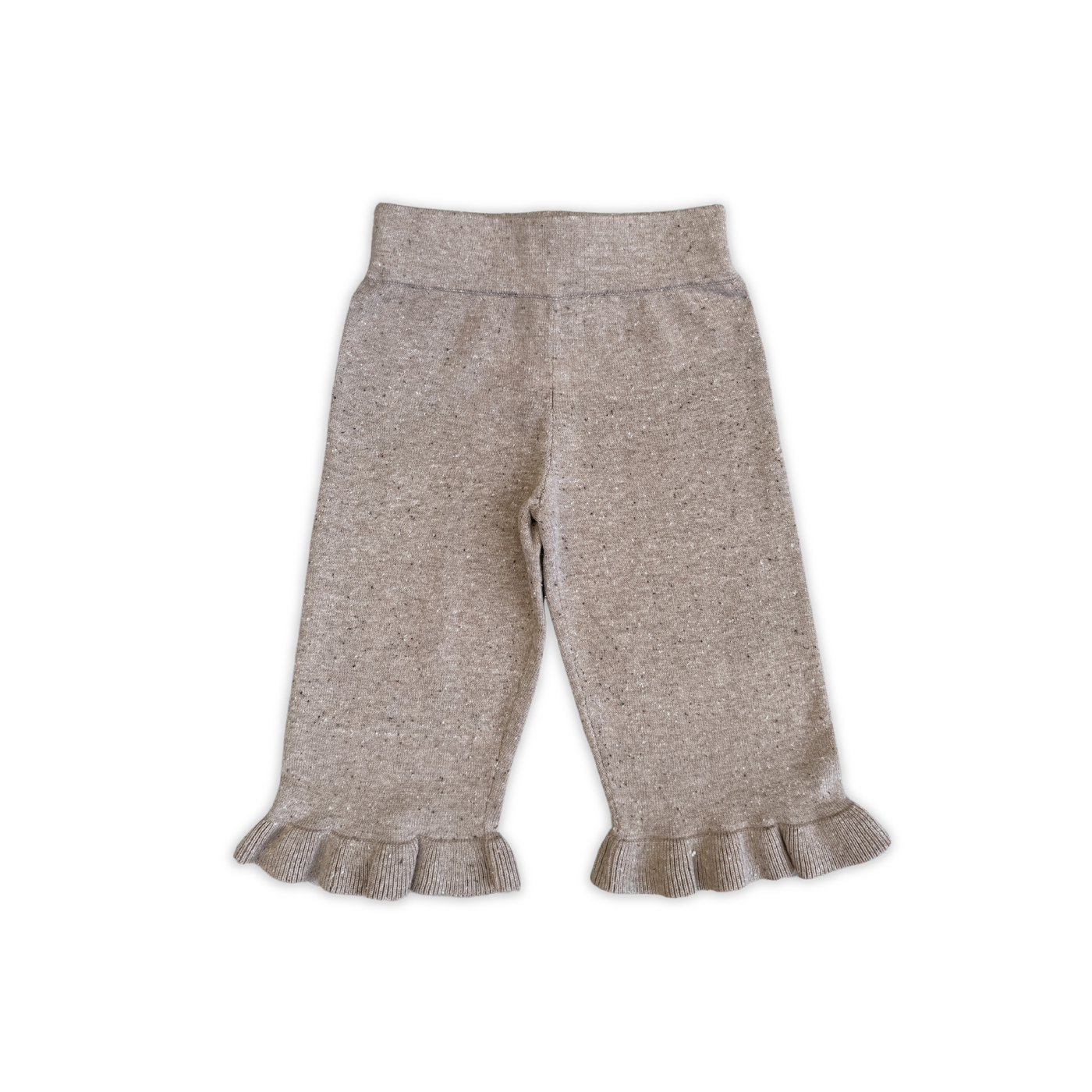 Grown Organic Frill Knit Flares - Oatmilk
