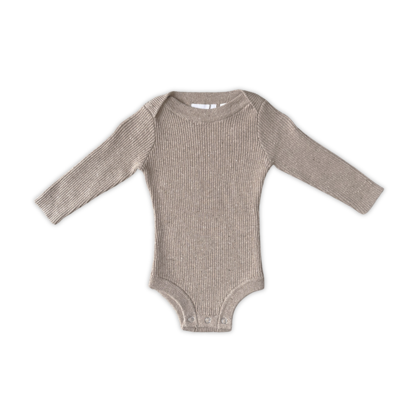 Grown Organic Speckle Essential Knit Bodysuit - Oatmilk