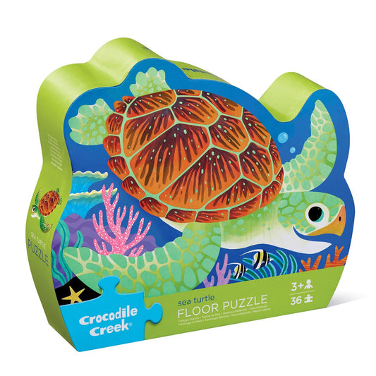 Crocodile Creek 36pc Floor Puzzle Foil Stamped Sea Turtle