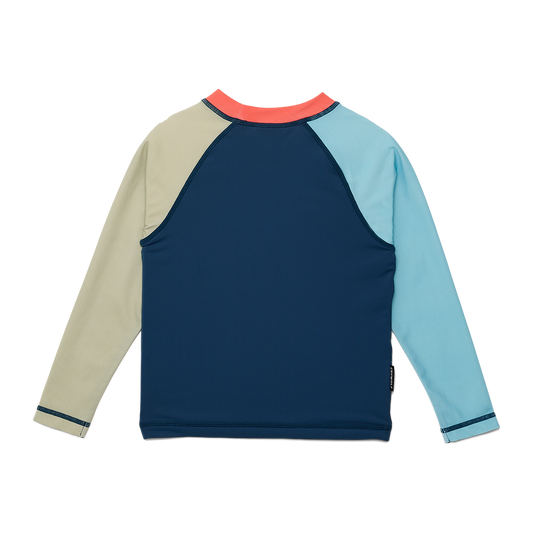 Crywolf Long Sleeve Rash Vest Ocean Colourblock