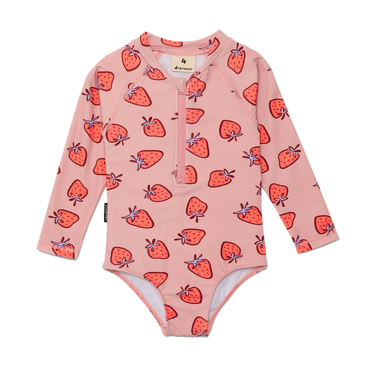 Crywolf Long Sleeve Swimsuit Strawberry Splash