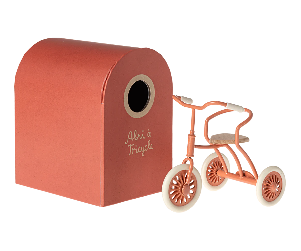 Maileg Abri a Tricycle Mouse Coral 2024