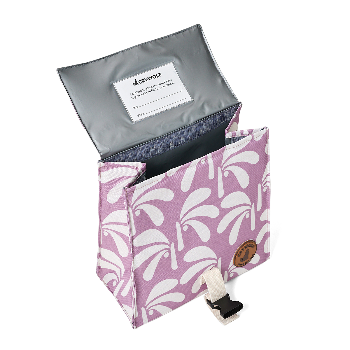 Crywolf Lunch Bag Lilac Palms
