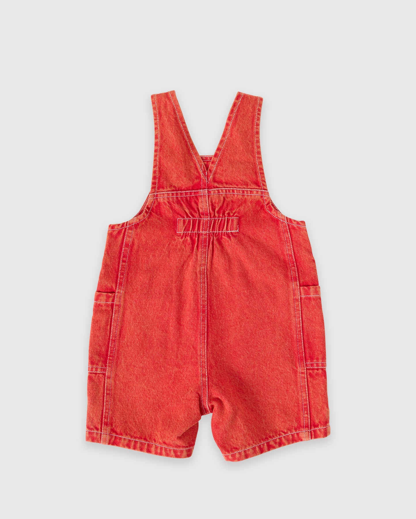 Goldie + Ace James Vintage Washed Denim Pocket Overalls Apple Red