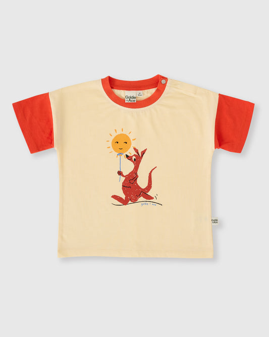 Goldie + Ace Hop Skip Jump T-Shirt Vanilla / Apple Red