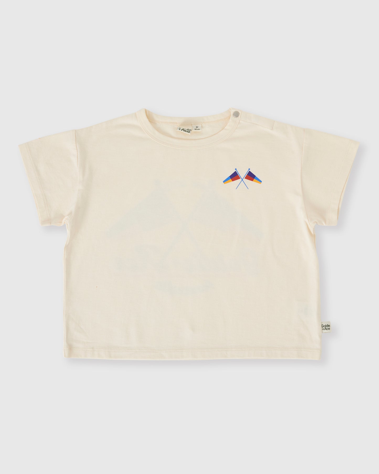 Goldie + Ace Nautical Flag Oversized T-Shirt Cream