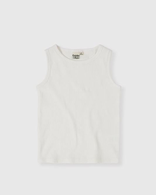 Goldie + Ace Rib Tank White