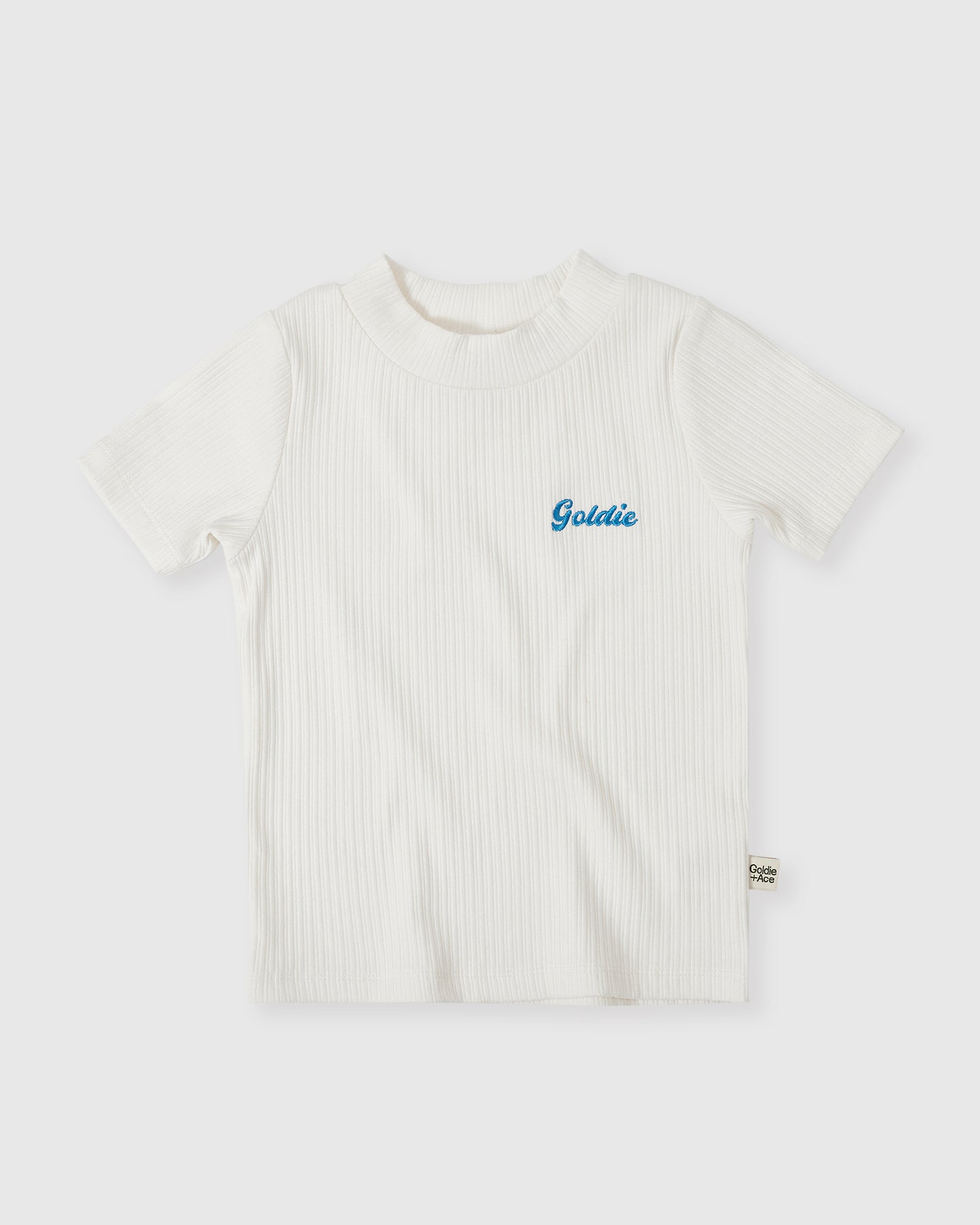 Goldie + Ace Embroidered Rib T-Shirt White