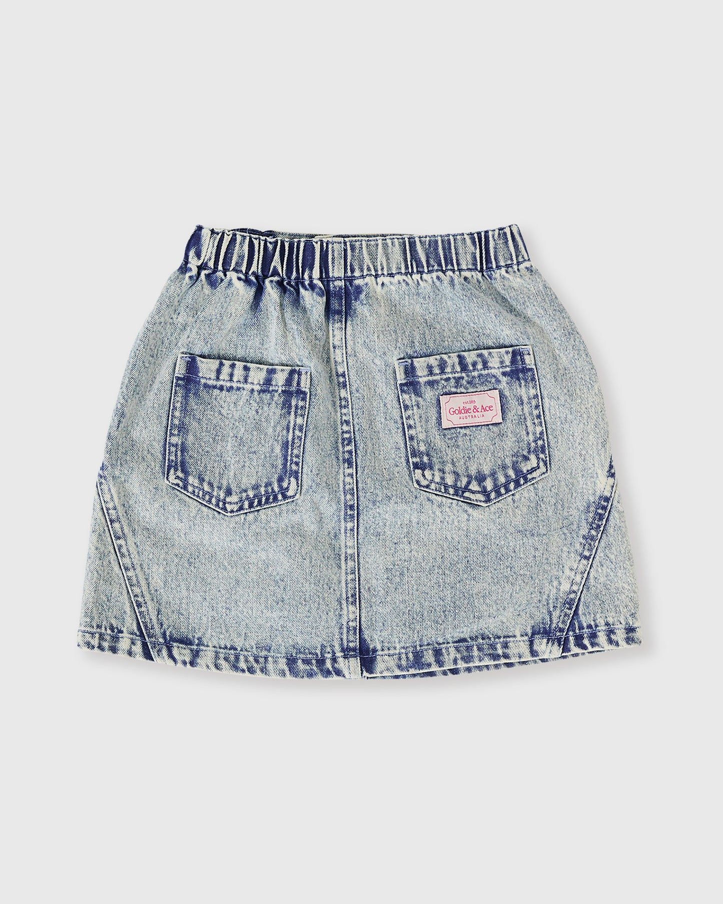 Goldie + Ace Esta A-Line Denim Skirt Light Denim