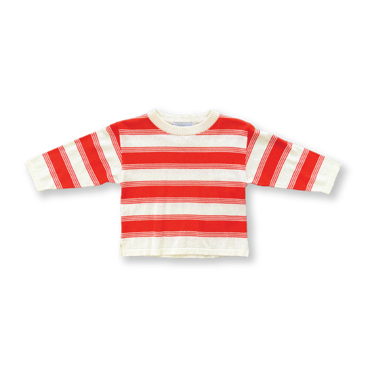 Grown Organic Seven Stripe Long Sleeve Tee Tomato