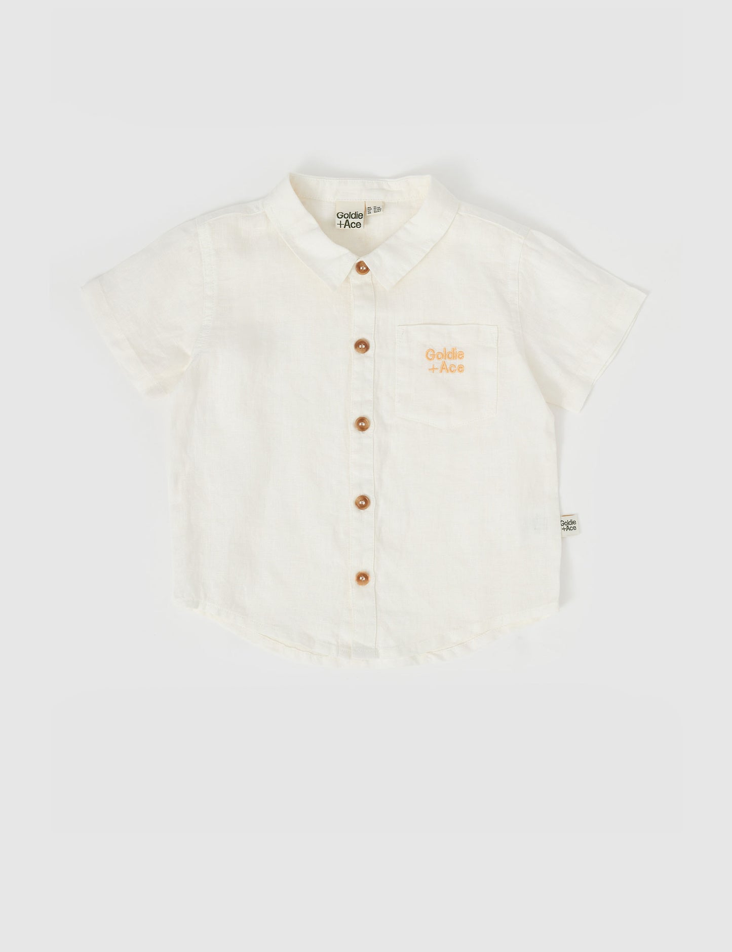 Goldie + Ace Holiday Linen Shirt Ivory