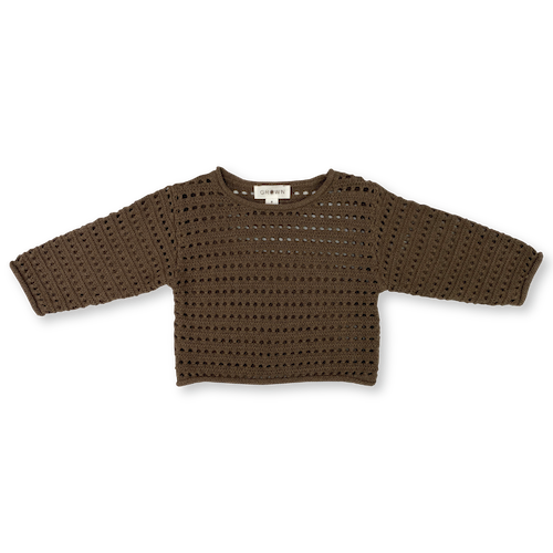 Grown Summer Open Knit Pull Over Mud