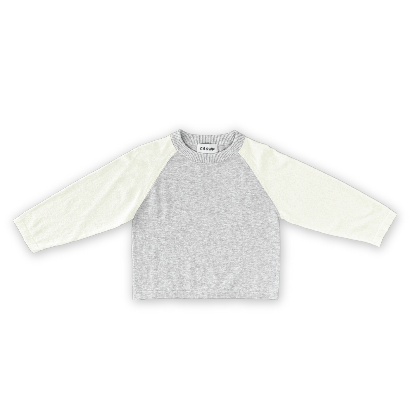 Grown Raglan Long Sleeve Tee Grey Marle