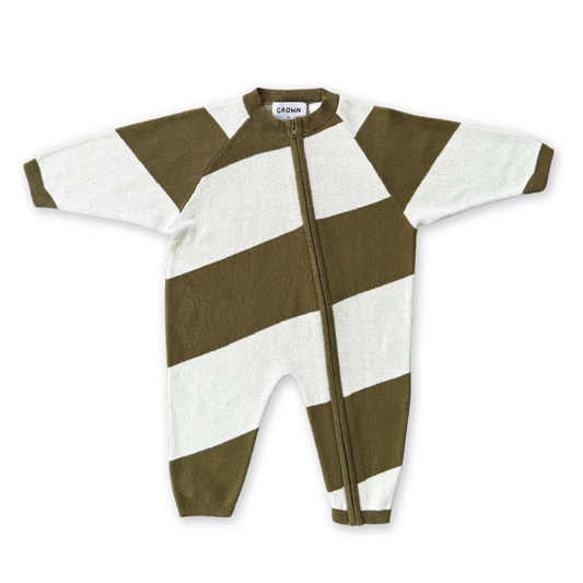 Grown Organic Essential Zip Starsuit Coffee