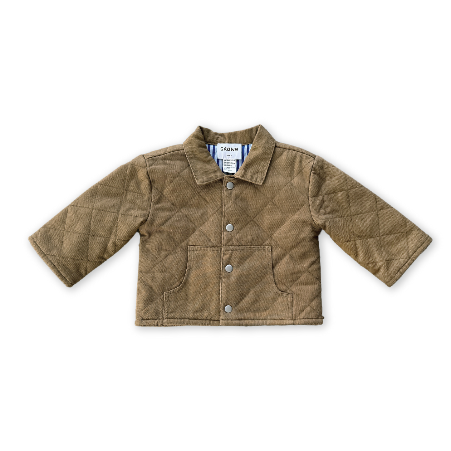 Grown Organic Quilted Denim Jacket Coffee