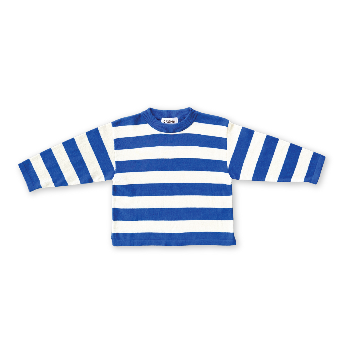 Grown Stripe Long Sleeve Knitted Tee Sea