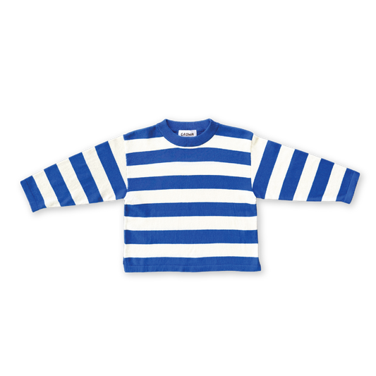 Grown Stripe Long Sleeve Knitted Tee Sea