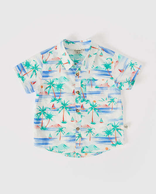 Goldie + Ace Holiday Cotton Shirt Paradise White