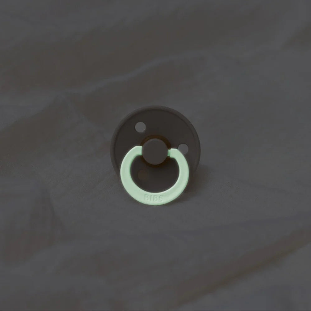 BIBS Dummies Size 2 Twin Pack 'Night Glow' Vanilla