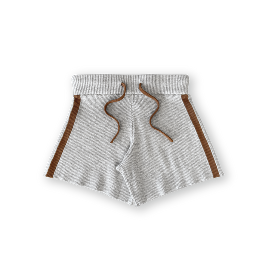 Grown Organic Striped Ribbed Knit Shorts