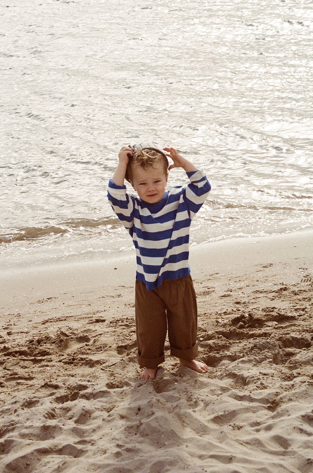 Grown Stripe Long Sleeve Knitted Tee Sea