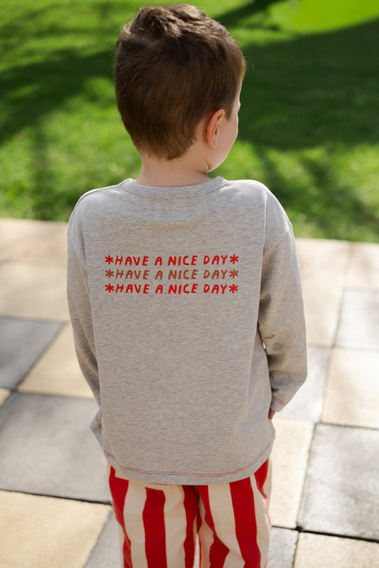 Grown Organic Have A Nice Day LS Tee Grey Marle