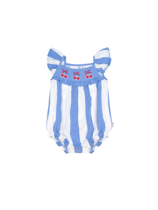 Huxbaby Seaside Cherry Stripe Playsuit Seaside / Almond Milk