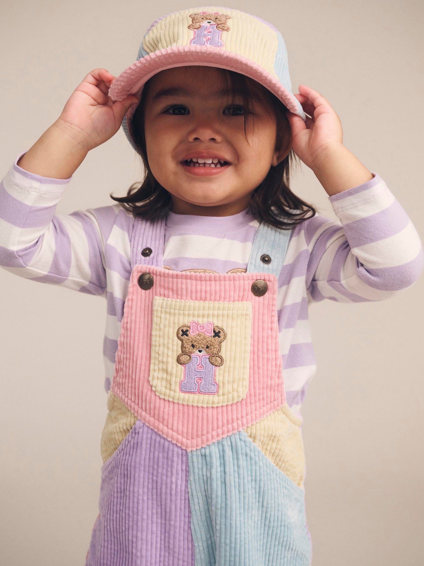 Huxbaby Colourblock Overalls Blush Multi